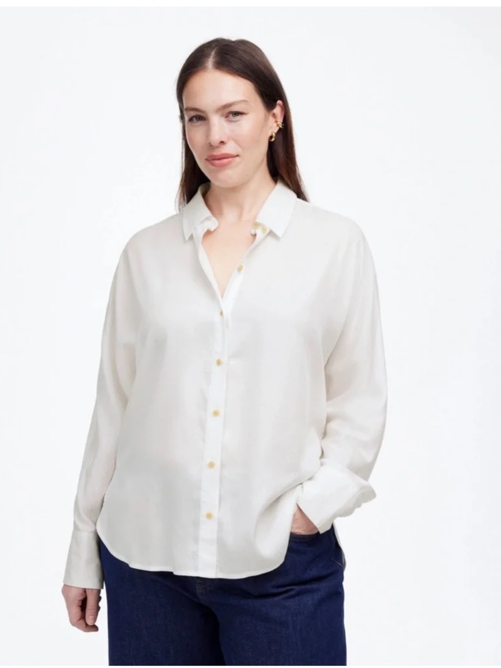 New Madewell Relaxed Dolman White Shirt S